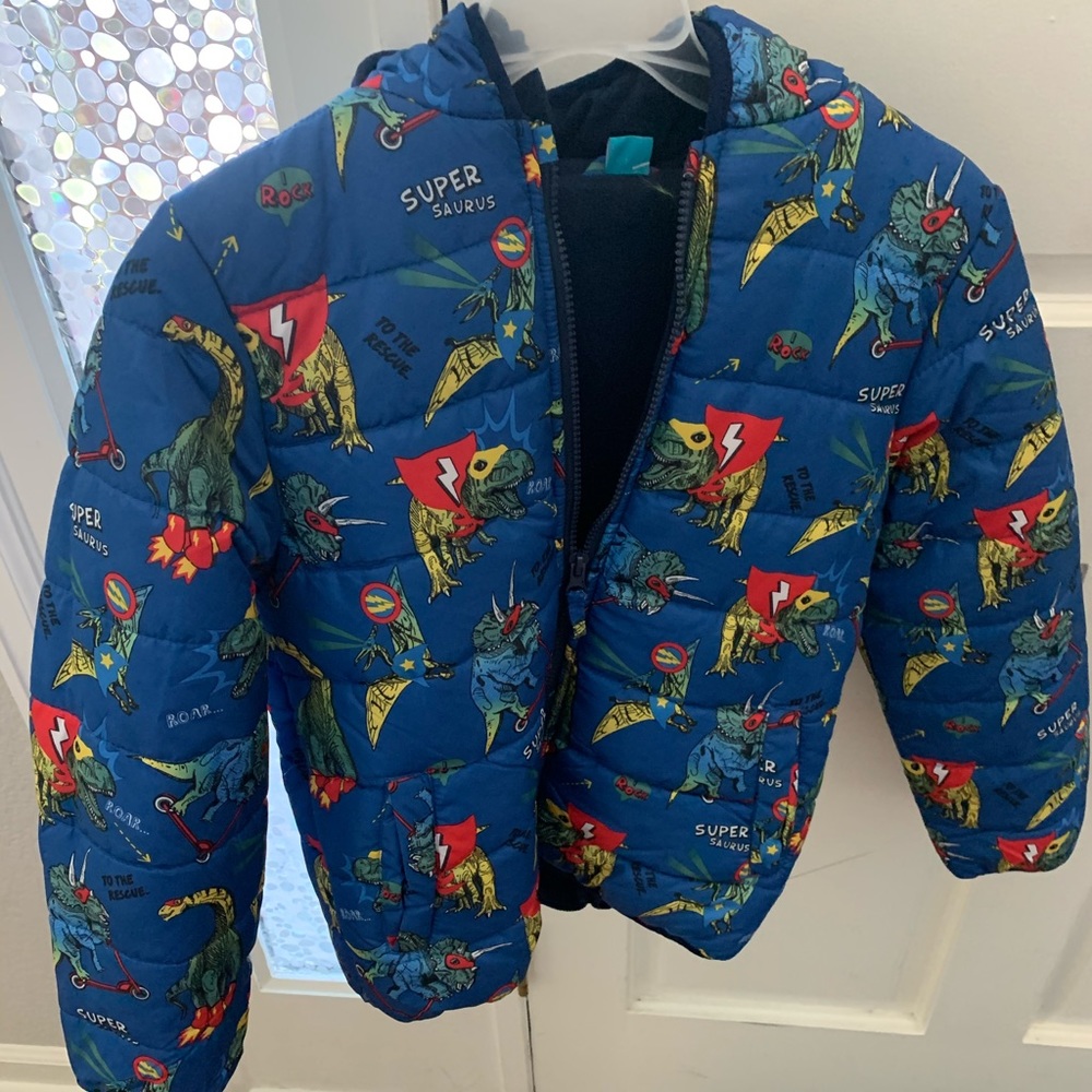 NEW! Boys puffer coat winter jacket dinosaur